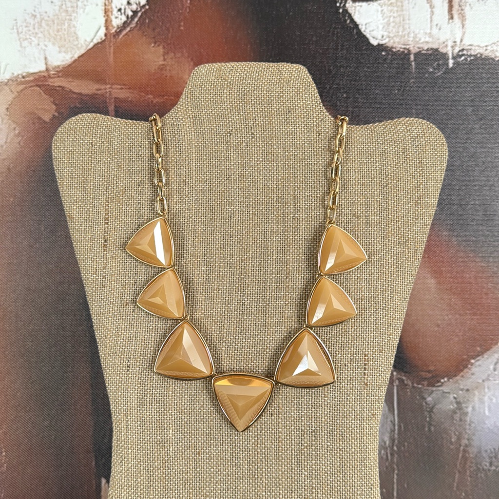 Champagne Geometric Necklace Set 23$